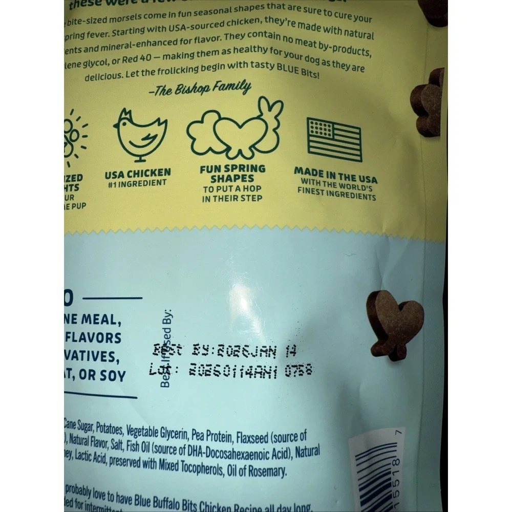 Blue Buffalo Bits Spring‎ Seasonal Chicken Flavor Training Dog Treats - 4.5oz